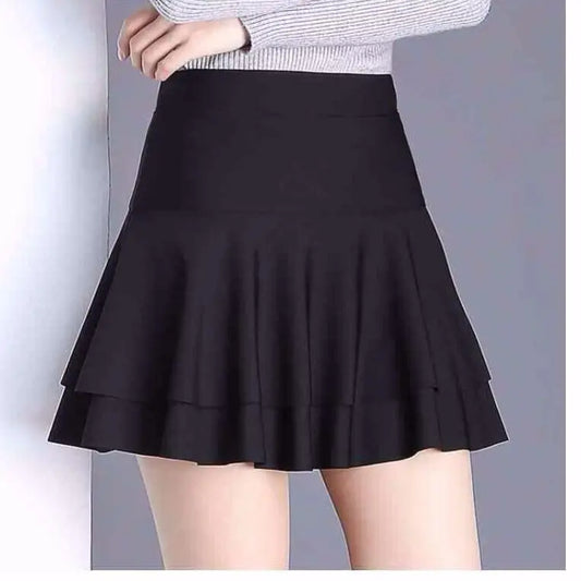 Square dance double cake skirt A-line skirt sailor dance skirt autumn/winter high waist dance wardrobe malfunction-proof red