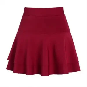 Square dance double cake skirt A-line skirt sailor dance skirt autumn/winter high waist dance wardrobe malfunction-proof red