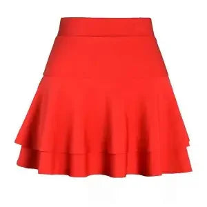 Square dance double cake skirt A-line skirt sailor dance skirt autumn/winter high waist dance wardrobe malfunction-proof red
