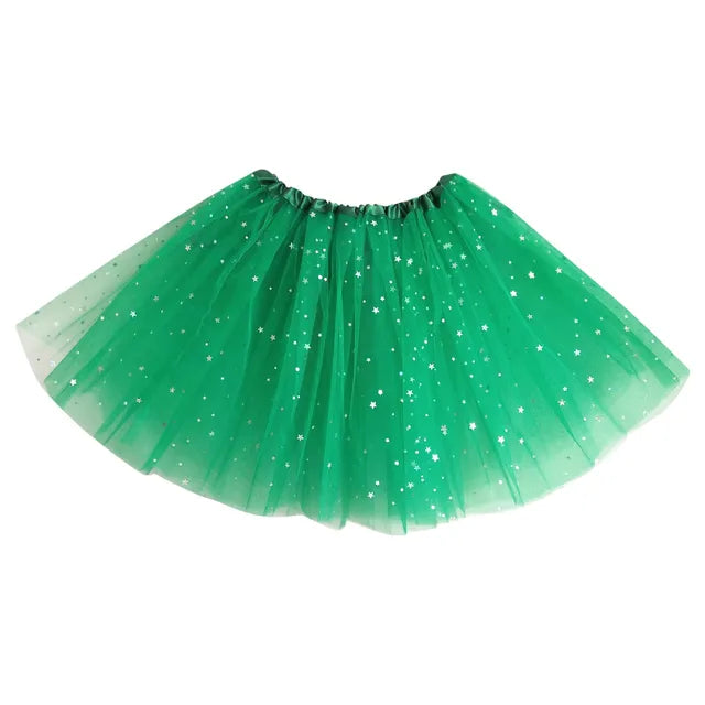 Women's Tutu Skirt Muti Colors Mini Short Skirt For Women Star Sequined Mesh Skirts Elastic Ballet Dancewear Fairy Tulle Skirt