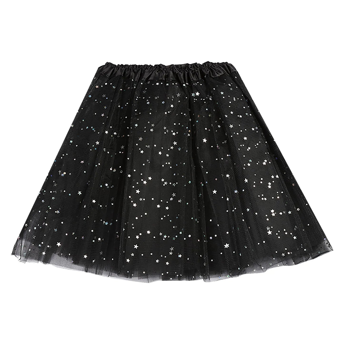 Women's Tutu Skirt Muti Colors Mini Short Skirt For Women Star Sequined Mesh Skirts Elastic Ballet Dancewear Fairy Tulle Skirt